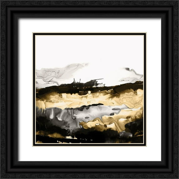 PI Studio 26x26 Black Ornate Wood Framed with Double Matting Museum Art Print Titled - Drizzle I