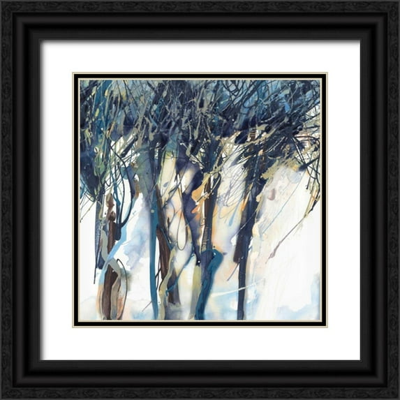 PI Studio 26x26 Black Ornate Wood Framed with Double Matting Museum Art Print Titled - Dynamics I