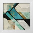 thumbnail image 1 of PI Studio 26x26 White Modern Wood Framed Museum Art Print Titled - Golden Geo Blue, 1 of 4