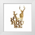 thumbnail image 1 of PI Studio 26x26 White Modern Wood Framed Museum Art Print Titled - Lakehouse Stag Su, 1 of 4