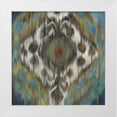 thumbnail image 1 of PI Studio 26x26 White Modern Wood Framed Museum Art Print Titled - Peacock Ikat, 1 of 4