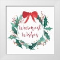 thumbnail image 1 of PI Studio  26x26 White Modern Wood Framed Museum Art Print Titled - Warnest Wishes Wreath, 1 of 4