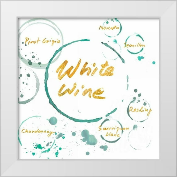 PI Studio 26x26 White Modern Wood Framed Museum Art Print Titled - White Wine Gold