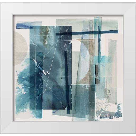 PI Studio 27x26 White Modern Wood Framed Museum Art Print Titled - Blue Galaxy II