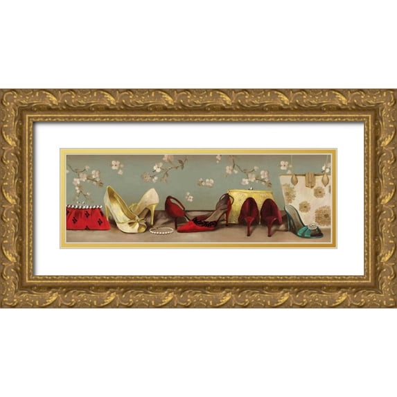 PI Studio 32x13 Gold Ornate Wood Framed with Double Matting Museum Art Print Titled - Shoe Lineup
