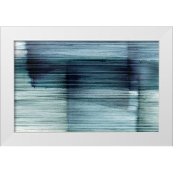 PI Studio 32x22 White Modern Wood Framed Museum Art Print Titled - Translucent Blue