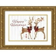 thumbnail image 1 of PI Studio  32x23 Gold Ornate Wood Framed with Double Matting Museum Art Print Titled - Rudolph and Clarice, 1 of 4