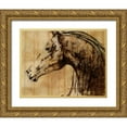 thumbnail image 1 of PI Studio 32x26 Gold Ornate Wood Framed with Double Matting Museum Art Print Titled - Stallion I - Print on Demand, 1 of 4