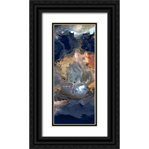 PI Studio 8x14 Black Ornate Wood Framed with Double Matting Museum Art Print Titled - Storm in Moonlight I