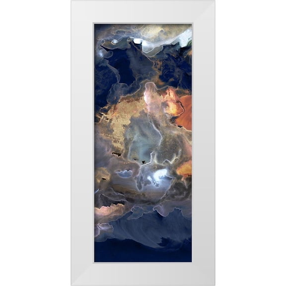 PI Studio  8x14 White Modern Wood Framed Museum Art Print Titled - Storm in Moonlight I