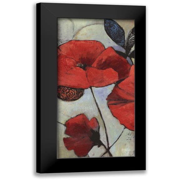 PI Studio 9x14 Black Modern Framed Museum Art Print Titled - Red Poppy II