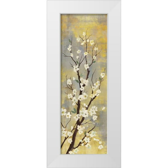 PI Studio 9x18 White Modern Wood Framed Museum Art Print Titled - Blossoms I