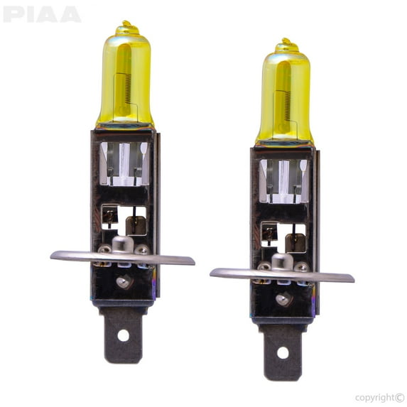 PIAA 22-13401 H1 Solar Yellow Replacement Bulb; 12V; 55W; 2500K; Twin Pack;