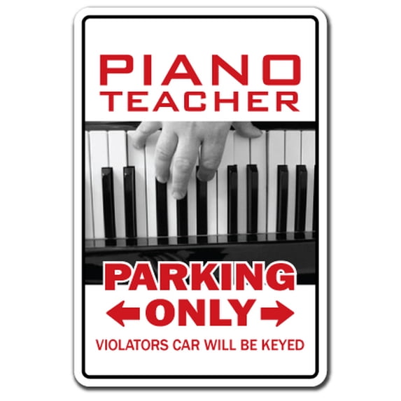 PIANO TEACHER Decal parking instructor lessons music student school band | Indoor/Outdoor | 7" Tall