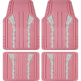 CAR PASS Heavy Duty Rubber Floor Mats 4-Piece Set – Pink All-Weather Mats For Car, SUV, Truck, Universal Fit