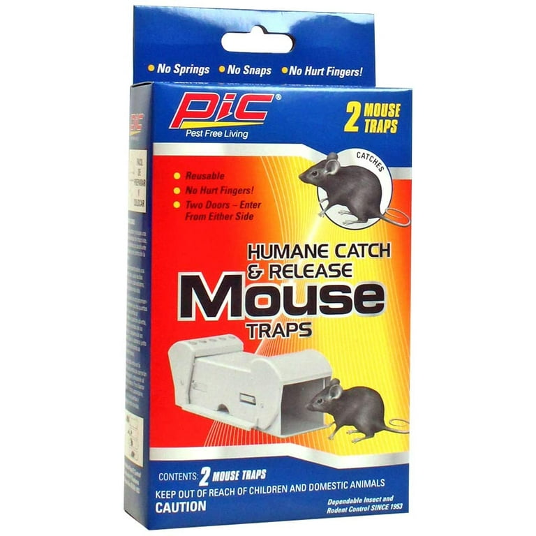 Pic Wood Mouse Traps, 4 Count, 6 Pack - 24 Traps Total, Brown