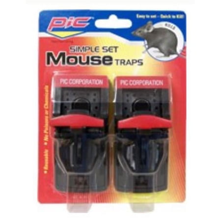 PIC Corporation Plastic Mouse Trap Reusable Simple Set