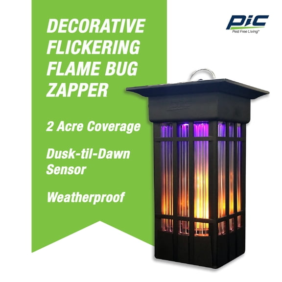 PIC Decorative Flickering Flame Bug Zapper - 2 Acre Weatherproof LED Light