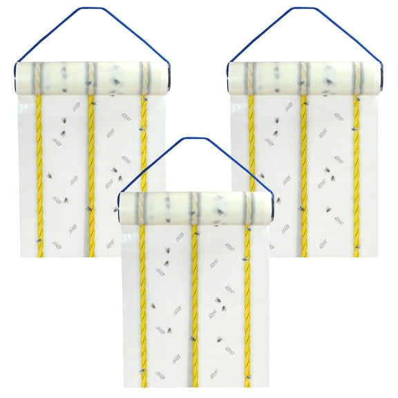 PIC Fly Ribbon XL - Fly Traps for Outdoors and Barns, Paper, 40FT Roll (3 Pack)