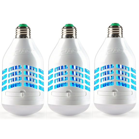 PIC LED Mosquito Zapper Light Bulb, Electric Insect Killer, White, 3 Pack