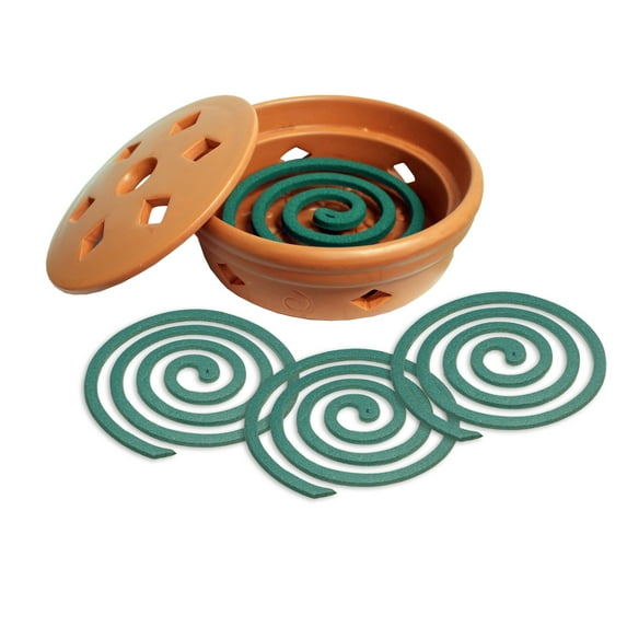 PIC Mosquito Coils with Terra Cotta Burner, Mosquito Repellent, 3 oz, 5 Pc Box