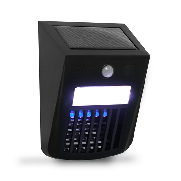 PIC Outdoor Solar Powered Motion LED and Bug & Flying Insects Zapper, Black