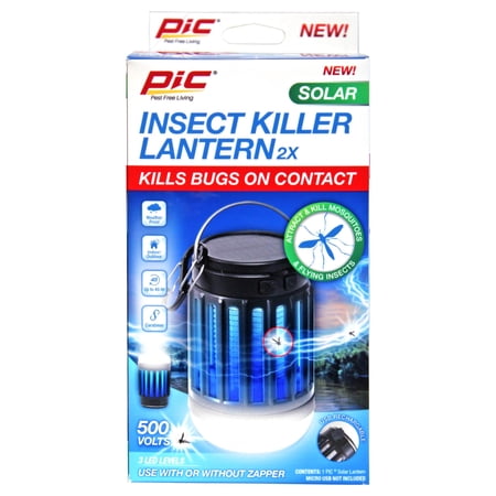 PIC SOLAR-PLZ Solar Insect Killer Lantern, 500 Volts, Each