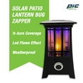 PIC Solar Patio Lantern Bug Zapper, ½ Acre Coverage, Led Flame Effect