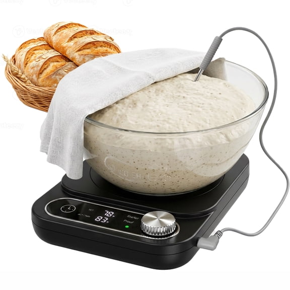 PICASORT Sourdough Starter Warmer & Dough Proofer 2-in-1,Real-Time Temperature Probe,70-120°F Precise 1°F Control, 24H Timer, Sourdough Bread Baking Supplies & Accessories(Black)