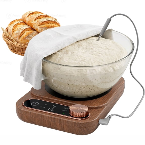 PICASORT Sourdough Starter Warmer & Dough Proofer 2-in-1,Real-Time Temperature Probe,70-120°F Precise 1°F Control, 24H Timer, Sourdough Bread Baking Supplies & Accessories(Walnut)