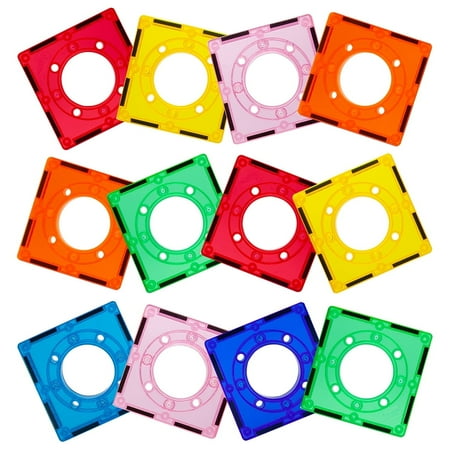 PicassoTiles Magnetic Tiles for Marble Run Racetrack, Square Joint Building Blocks, Colorful STEM Educational Toy Set for Toddlers Boys & Girls 3+