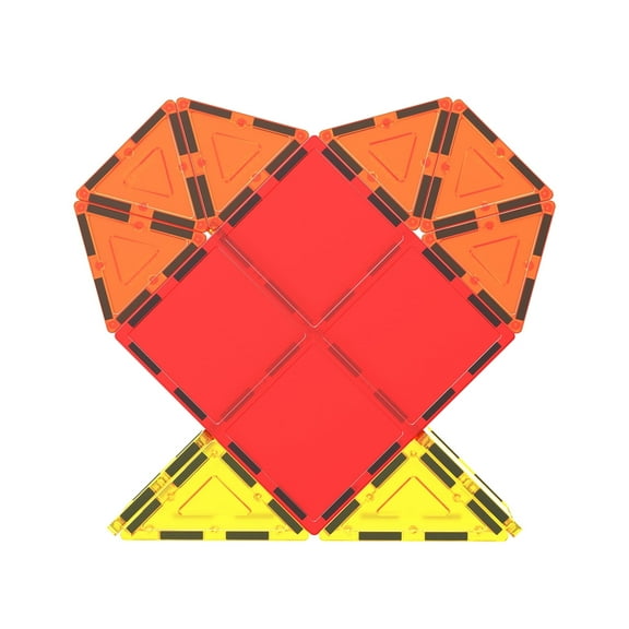 PicassoTiles 4PCS Large Square Magnetic Building Blocks, STEM Educational Construction Toy, Pretend Play & Brain Development Playset