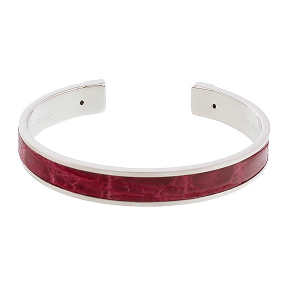 PICCOLO CROCCO ARO Red/Silver Genuine Crocodile Bracelet