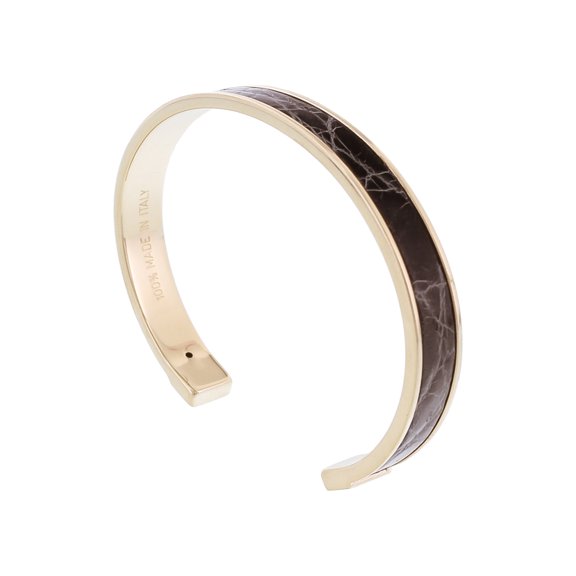 PICCOLO CROCCO GG Blue/Silver Genuine Crocodile Bracelet