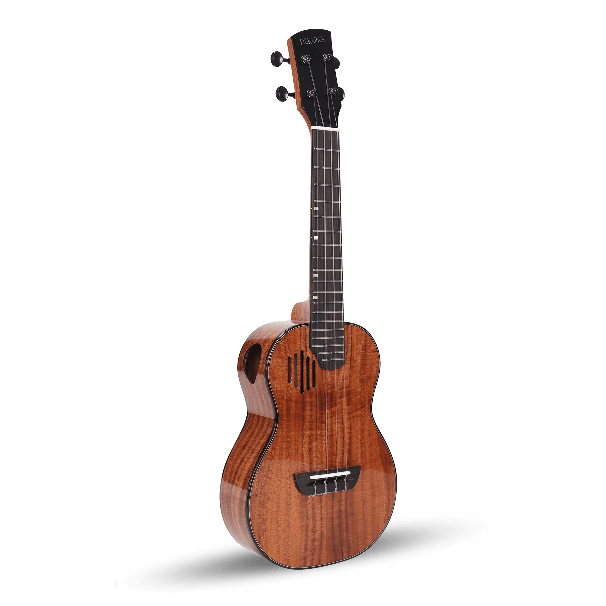 PICKAPICK Concert Ukulele K3, 23 Inch All Solid Acacia Koa Ukulele with Gig Bag, Strap & Heart Pick, Bright Tone, Natural Beauty & Professional Feel