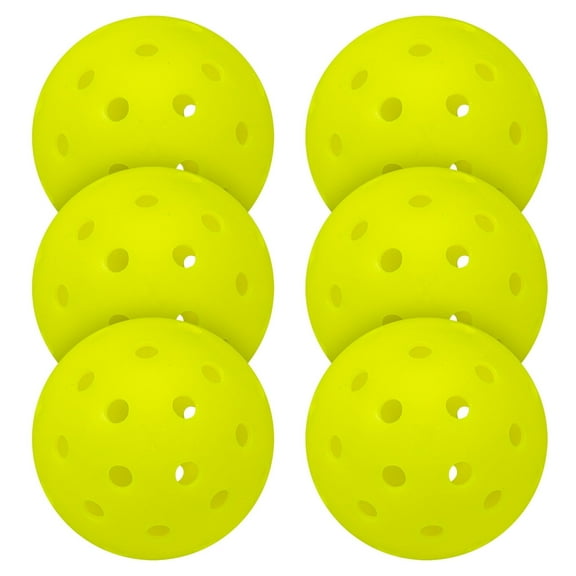 Outdoor Pickleballs - Official Size & Weight, Crack-Resistant, 40 Hole, USAPA Approved Pickle Ball for Tournament Play - Optic Yellow - 6 Count