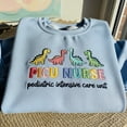 thumbnail image 1 of PICU Nurse Dinosaur Embroidered Sweatshirt: Pediatric Intensive Care Crewneck For Nurse, 1 of 4