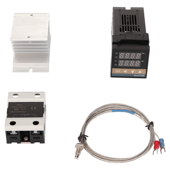 PID Temperature Controller, K Thermocouple 100-240V Digital PID Thermostat Solid State Relay For Incubator
