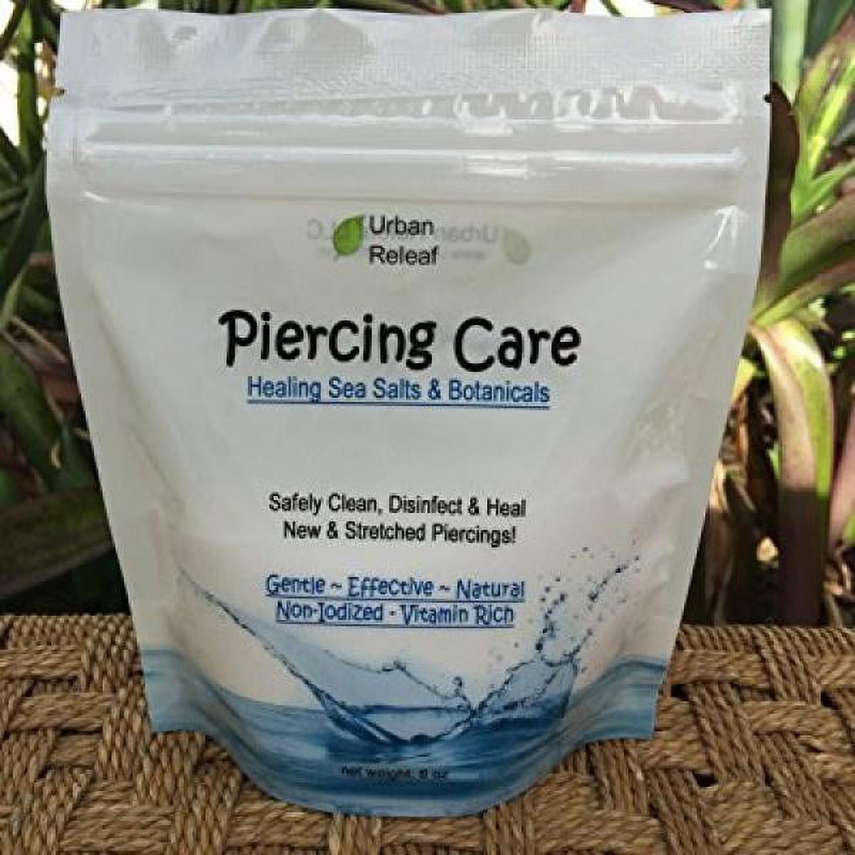 PIERCING CARE 6 oz BAG ! Healing Sea Salts & Botanical AFTERCARE