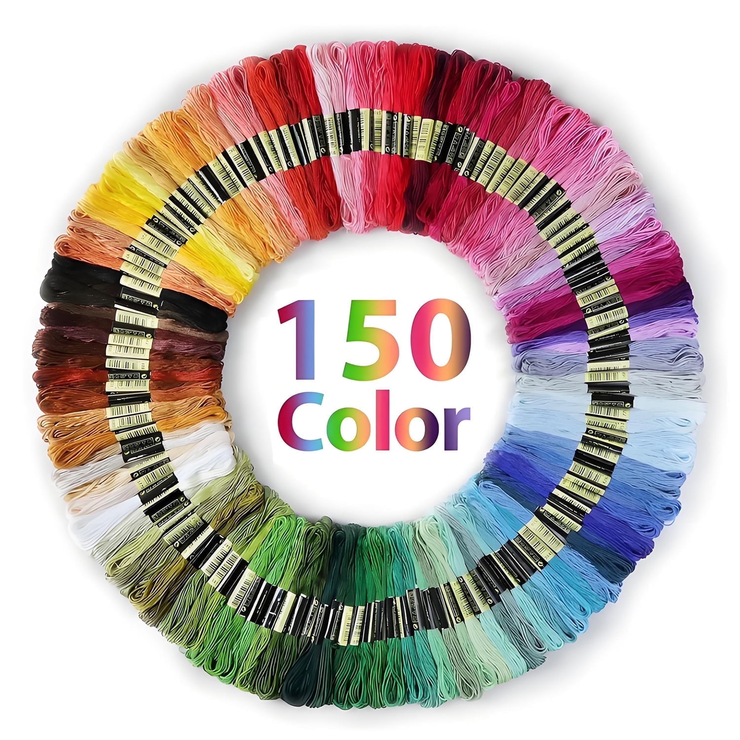 PIERCINGFUN 150 Color Embroidery Floss，Cross Stitch Threads, Bracelet Yarn, Craft Floss Kit