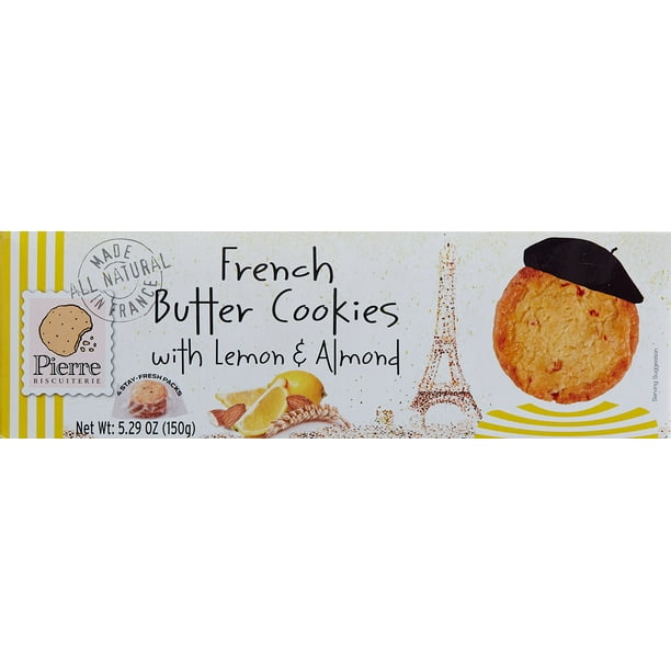 PIERRE BISCUITERIE Lemon & Almond French Butter Cookies, 5.29 OZ
