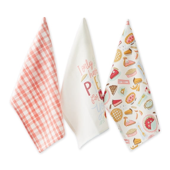 Pies For You Multi-Color Cotton Fabric Dishtowel 1x28 (Set of 3)