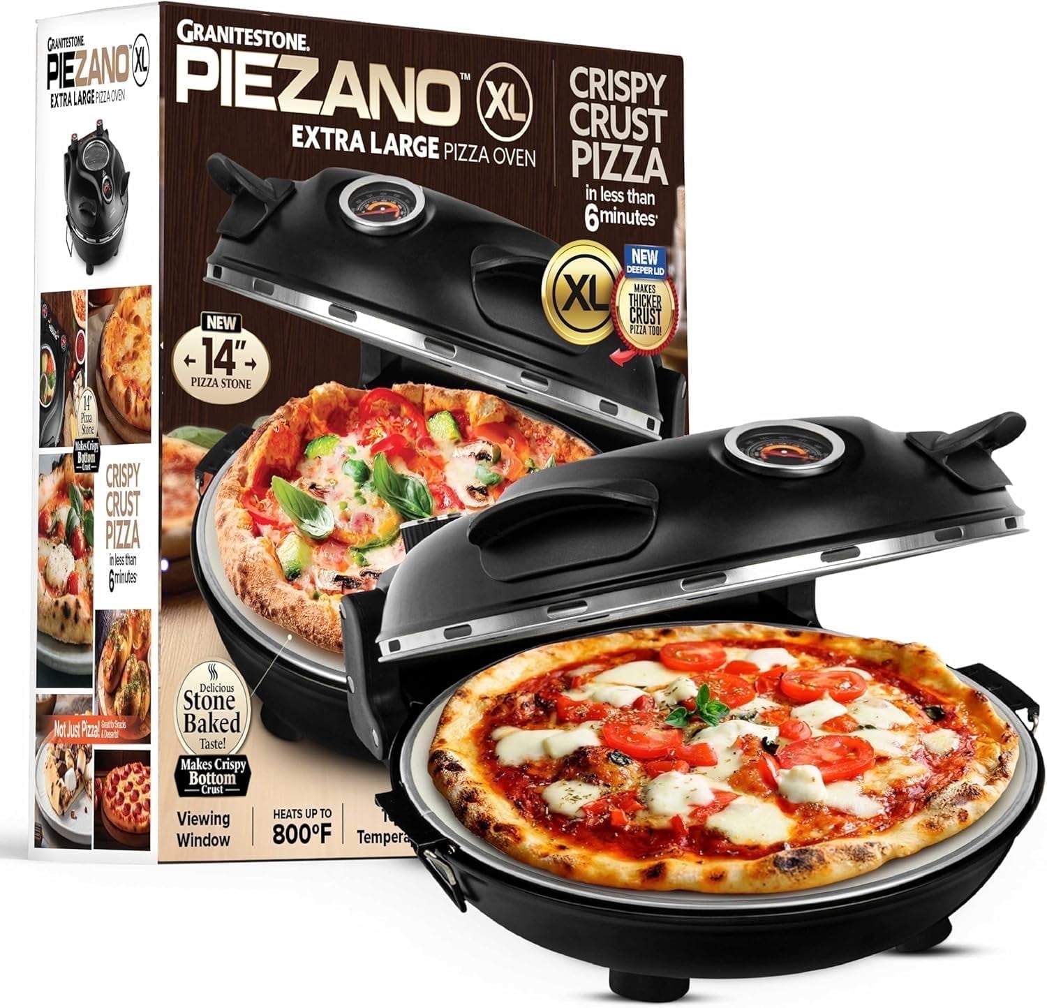 MICOTヴィンテージ陶器Pizza PEPPERONI6枚セット PIEZANO Crispy Crust Pizza Oven by Granitestone 14 Inch