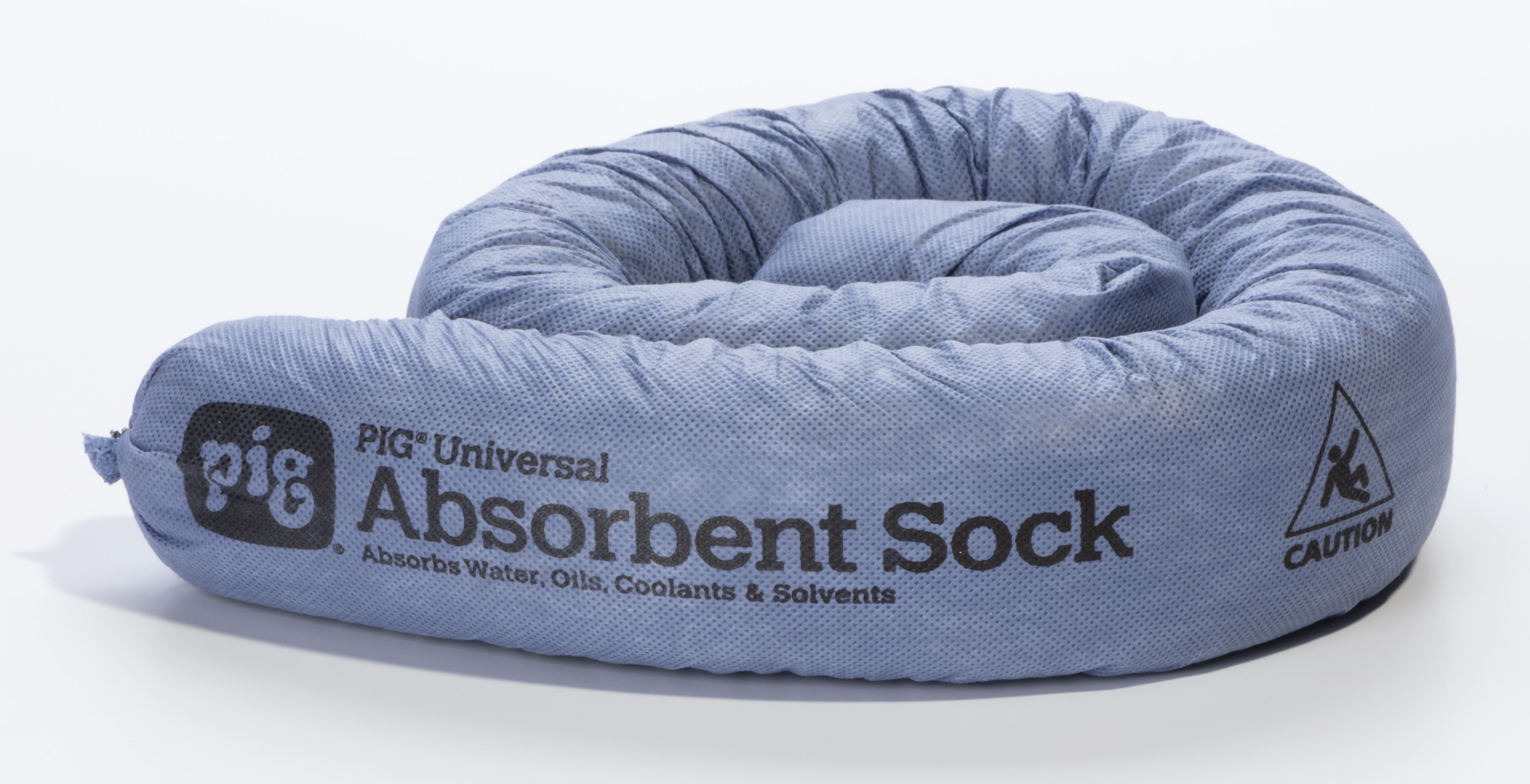 "PIG Absorbent Sock, 4'L x 3""W (3Pack) Reusable & MildewResistant, Absorbs 1 Gallon Water