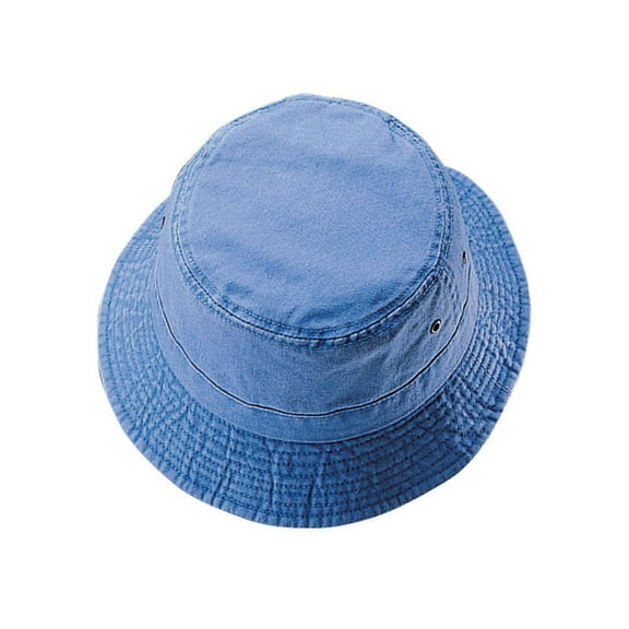 PIGMENT DYED WASHED BUCKET HAT - Royal Medium/Large