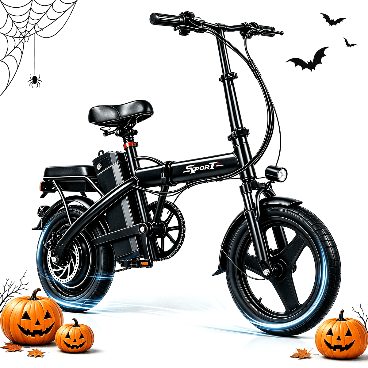 KAZEFLOW 750W Foldable Electric Bike 14 Inch 48V 10Ah Removable Battery 20MPH 30 Miles Class 2 UL2849