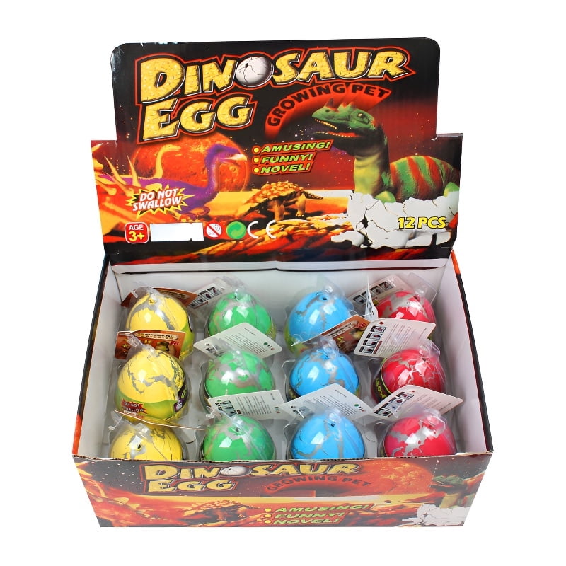 PIKACHY 12 Pcs Hatching Dinosaur Eggs Grow In Water Educational Toy Easter Basket Stuffer Plastic Colorful Cracks