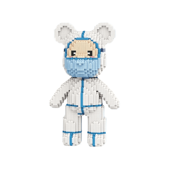 PIKACHY Large Bear Micro Building Blocks Angel Doctor Bear DIY Construction Toy Creative Educational Building Kit for Teens Collectible Display Figure