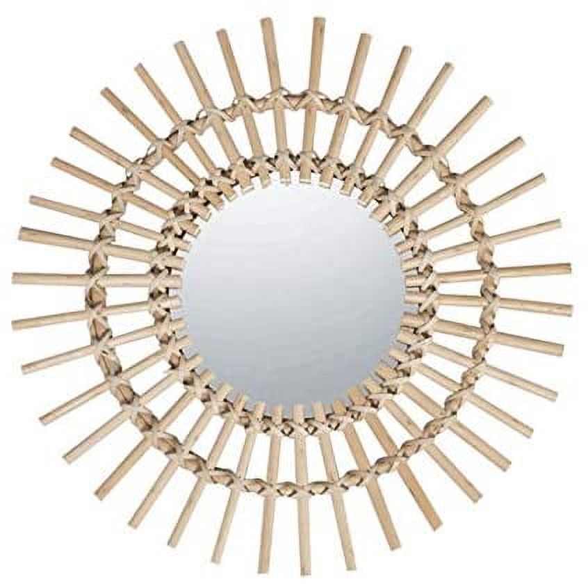 PIKADINGNIS 16 Inches Rattan Mirror Rattan Wall Mirror Wall Mirrors
