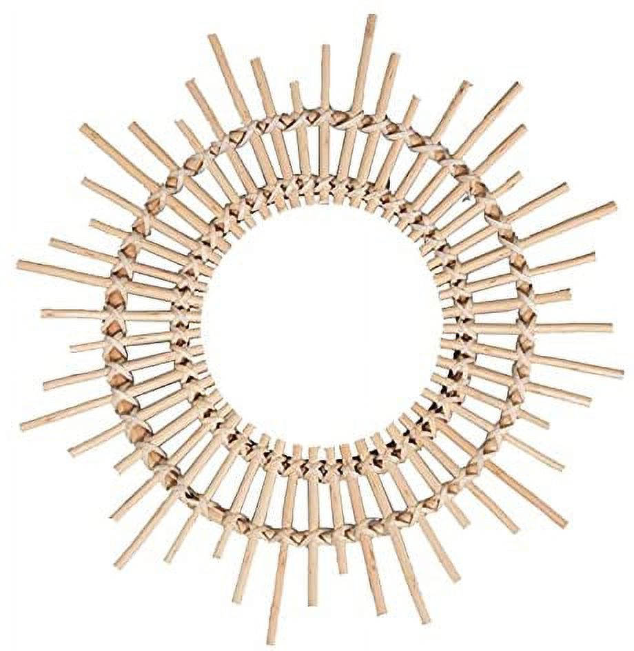 PIKADINGNIS 16 Inches Rattan Mirror Rattan Wall Mirror Wall Mirrors
